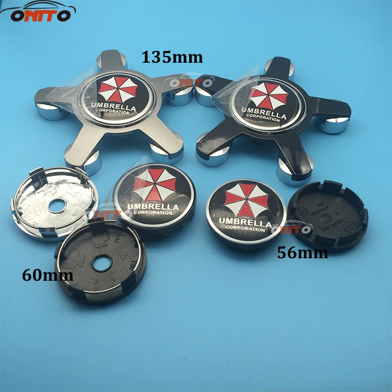 Free shipping 4pcs UMBRELLA CORPORATION logo Car emblem Wheel Center Hub Cap Badge logo cover 135mm 60mm 56mm wheel cap