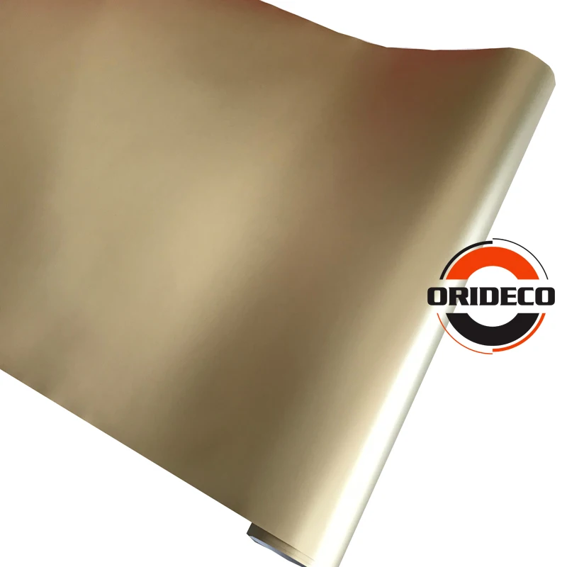 Champagne gold matte metallic car vinyl wraps 6