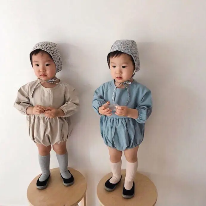 

2019 Japan and Korea Autumn New Baby Candy-colored Long Sleeve Cotton Clothes baby girls clothes