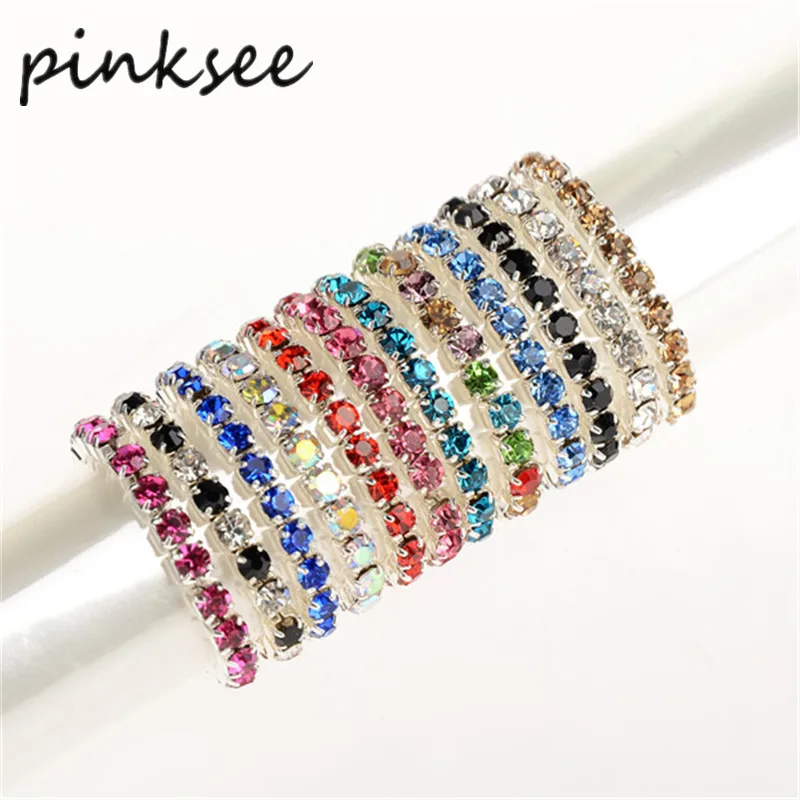 PINKSEE Mix 12Pcs/lot Crystal Rhinestone Finger Rings for Women