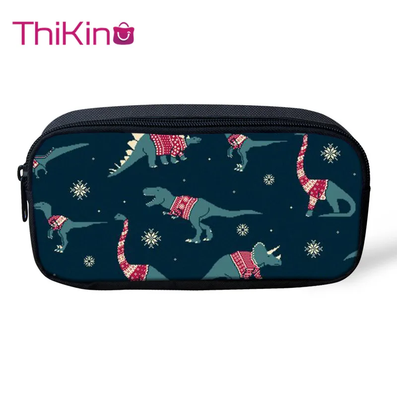 

Thikin Cartoon Dinosaur Pencil Bags for Teens Pen Bag for Student Pencil Case Girls Makeup Storage HandBags Pen Purses for Kids