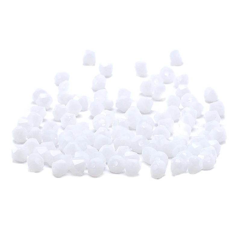 

White 100pc 4mm Austria Crystal Bicone Beads 5301 Loose Spacer Bead for DIY Jewelry Making S-14