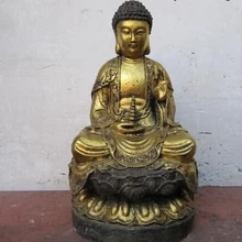 USPS в США S0193 Тибет Фейн Бронзовый Gild Татхагата Амитабха Будда Держите пагода Сидеть на цветок лотоса