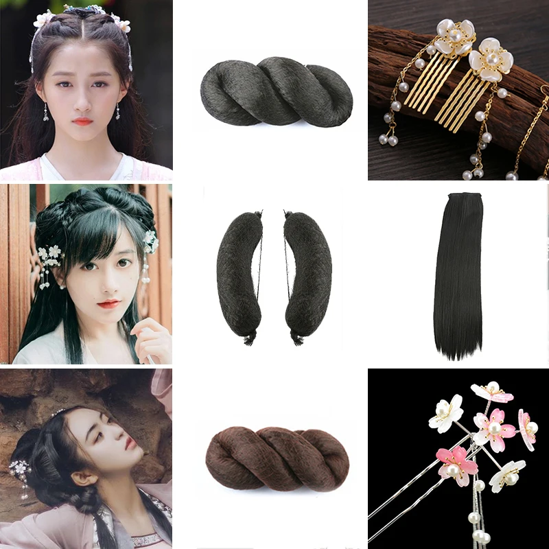 

Ancient hanfu modelling COS wig combination package as contract awarding people deserve to act the role of hair headwear