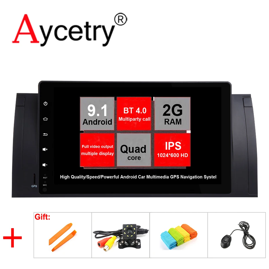 

Aycetry IPS 9'' Android 9.1 Car multimedia player dvd GPS navigation for BMW E39 5 Series/X5 E53 Radio FM stereo Steering wheel