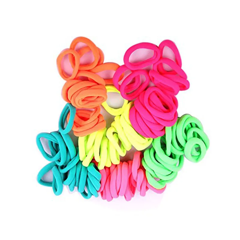 

100pcs 8mm Colorful Cute Girlss Elastic Hair Ties Hair Bands Rope Ponytail Holders Scrunchie Headband Children Hair Accessories