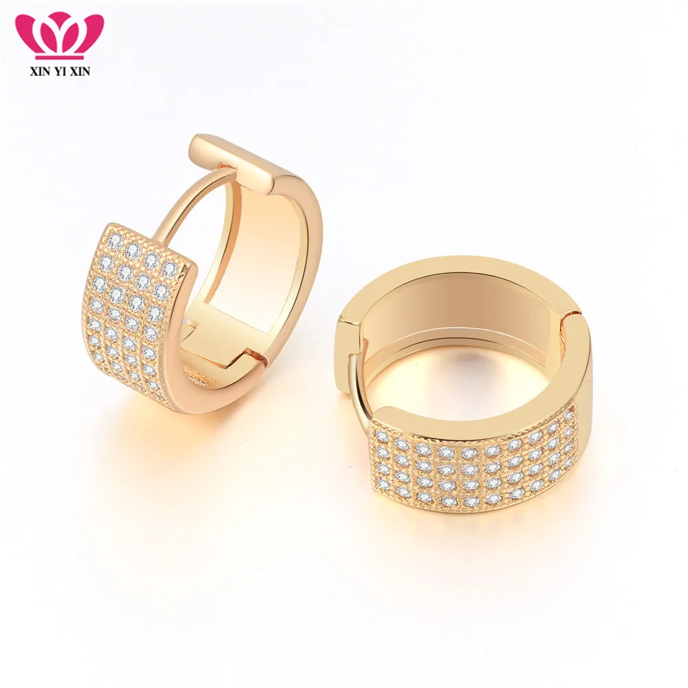 

1.7CM High Quality Luxury Full Paved AAA Cubic Zirconia Creole Hoop Earrings Romantic Jewelry Gift For Women Brincos