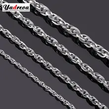 Ожерелье из нержавеющей стали для мужчин и женщин, серебряная цепочка, ювелирные изделия из нержавеющей стали 2,5 мм-5 мм, различные длины могут быть выполнены по индивидуальному заказу