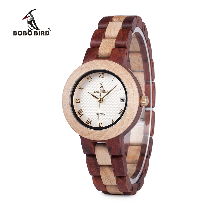  BOBO BIRD Wood Watch Women Relogio Feminino Luxury Bracelet with Fine Wooden Strap Quartz Wristwatc