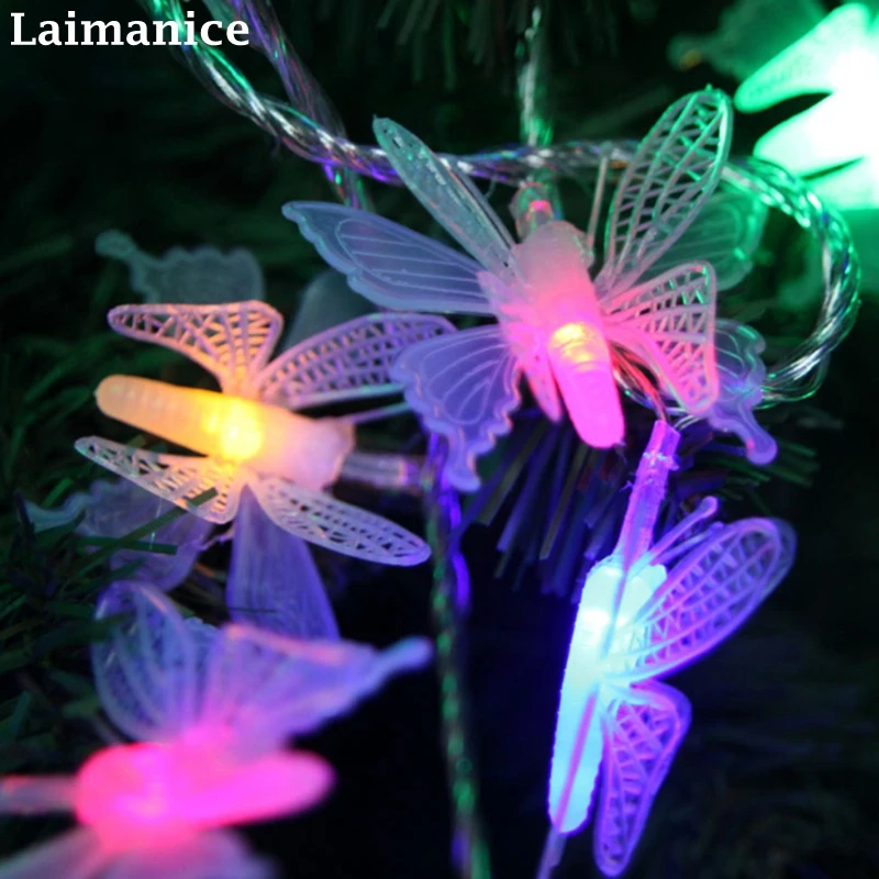 

Battery 1M-5M Bee/Butterfly/rose flower/cherry /pine Nuts Led String light Indoor Outdoor Garden Christmas Tree Decoration
