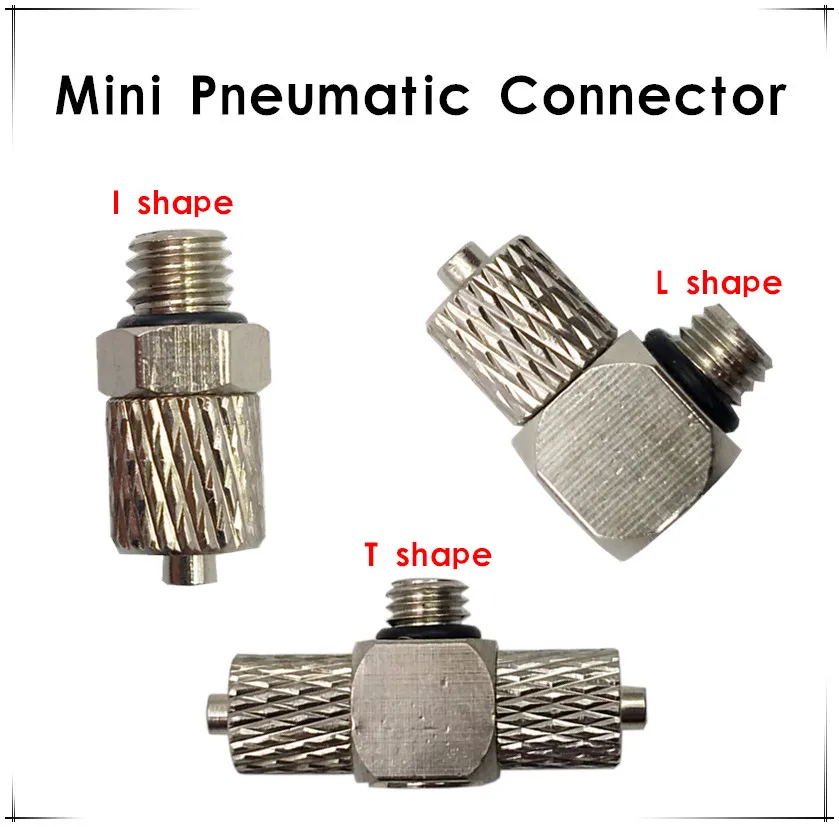 Мини-Пневматический фитинг наружная резьба M3 M4 M5 M6-Воздушная трубка 3 мм 4 мм 6 мм прямая пневматическая труба воздушный быстроразъемный соединитель