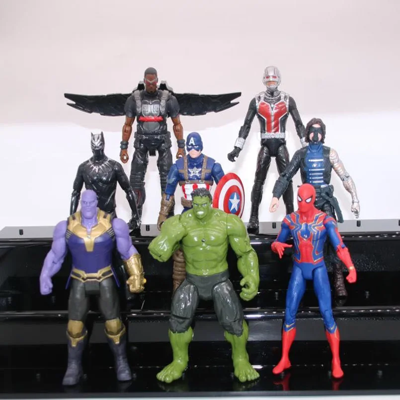 

7pcs/set Avengers 4 Endgame Thanos Spiderman Hulk Iron Man Captain America Thor Collectible model PVC Action Figure Toys For Kid