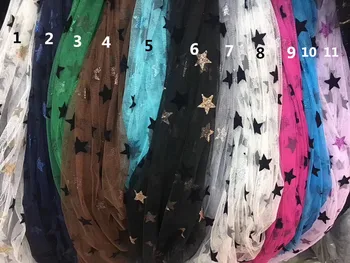 

Soft French Net Lace Fabric with star design African Tulle Mesh Lace Fabric High Quality African Lace Fabric