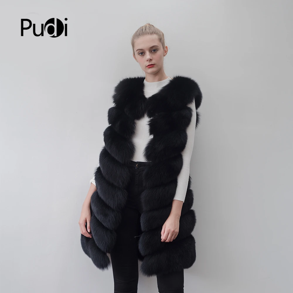 

Pudi VT905 women natural fox fur Splicing vest overcoat lady fashion winter warm genuine natural fur luxury cape shawl