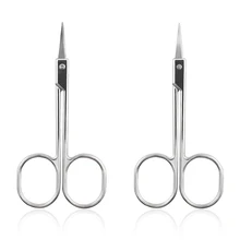 

ZINXIN 1/2Pcs Eyebrow Scissor Eyelash Makeup Small Stainless Steel Scissors Curved Remover Silver Manicure Pro Tools