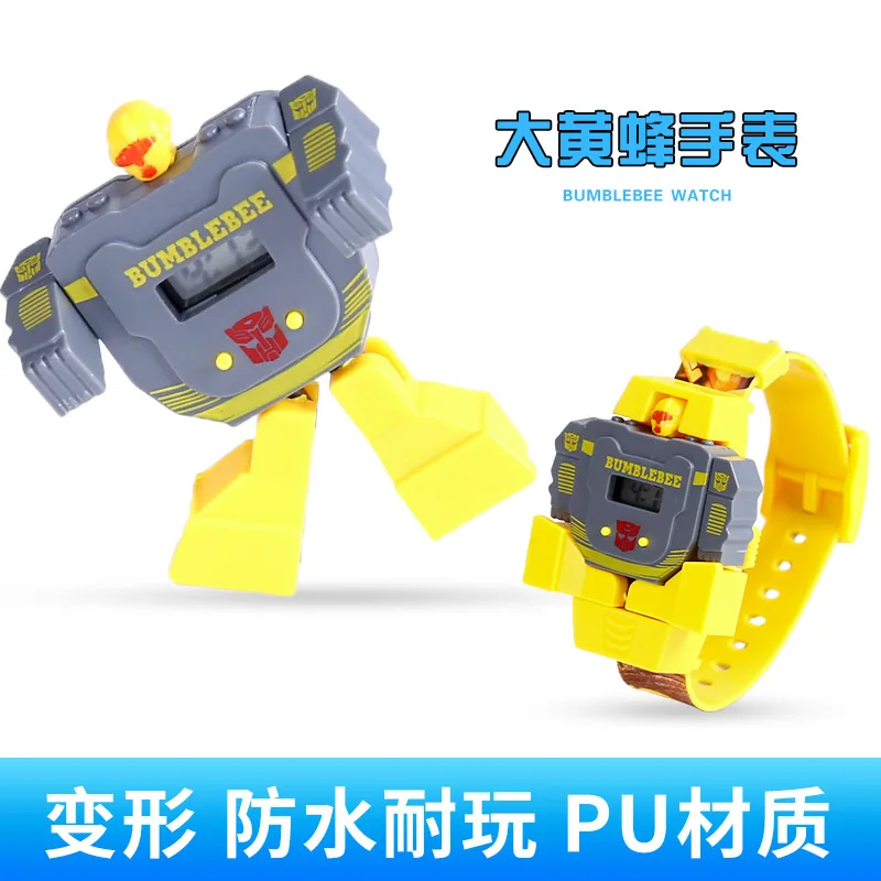 

Children's Watches kid Watch Toy Waterproof Cartoon Deformed Transformers American Captain Spiderman Digital Watch Student Clock