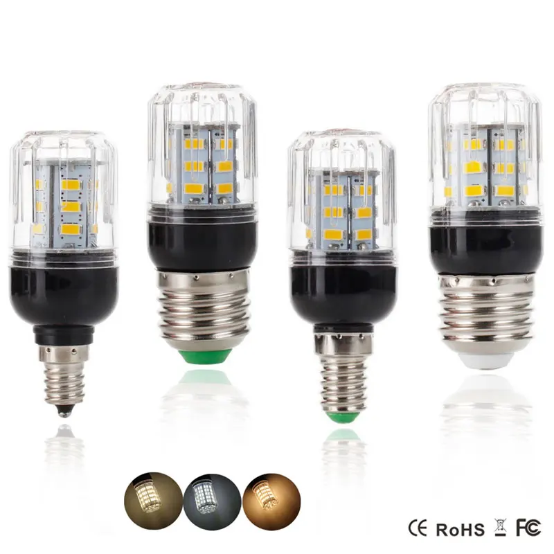 Светодиодный лампы E27 E14 E12 E26 5730SMD 110V 220V DC 12V 24V 27 Светодиодный s 7 Вт Светодиодный Светильник Мозоли рождественские люстры лампы в форме свечи освещения