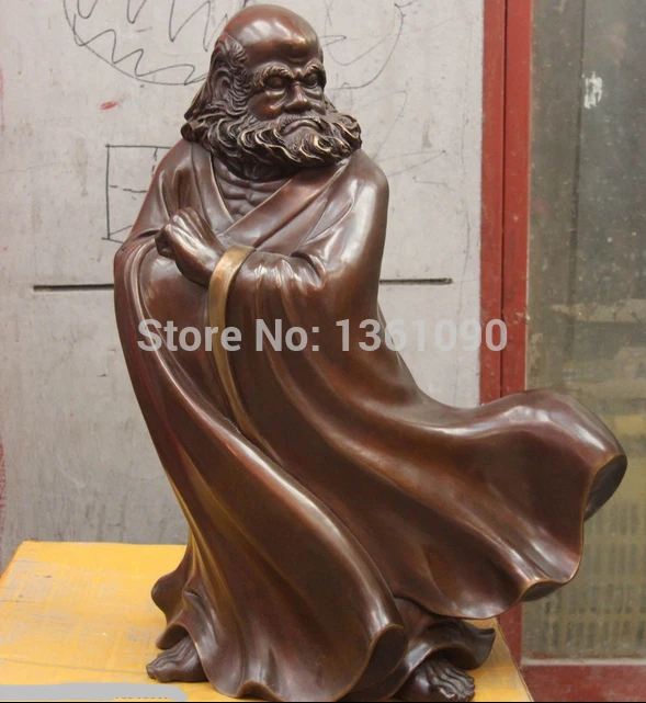 

xd 001126 China Buddhism Copper Bronze India Damour Dharma DaMo Bodhidharma Buddha Statue