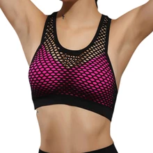 Женский сексуальный полая Йога спортивный бюстгальтер сетка мягкие бюстгальтеры для бега пуш-ап Спортивное нижнее белье Спортивный бюстгальтер укороченный топ