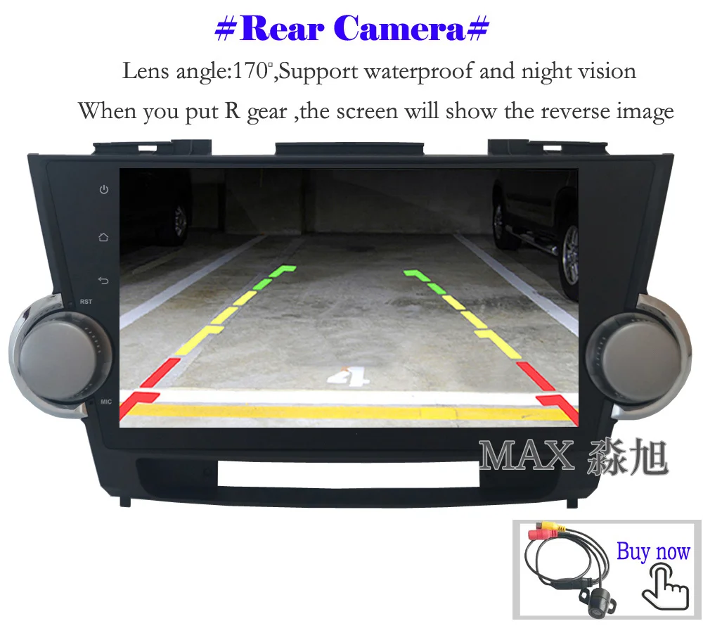 Flash Deal MAX GPS Navigation Radio Android 8.1.0 Car DVD Player for Toyota Highlander Old 2009-2013 RDS Bluetooth Call WiFi SWC Free Map 14