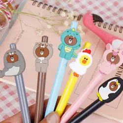 Прекрасный мультфильм животных ручка гелевая с медведем для детей Подарки корейский школьные канцелярские принадлежности Пресс пластик