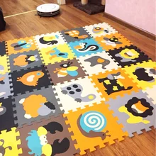 18 unids Patrón Animal de la Historieta Alfombra Esteras Del Rompecabezas de Espuma EVA Para Niños Rompecabezas de piso Alfombra de Juego Para Niños Juego de Gimnasio de Bebé Gateando esteras