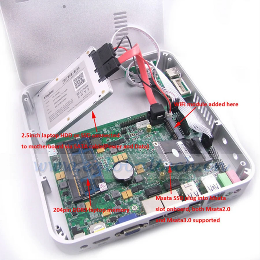 Moins cher petit ordinateur petit PC avec Intel Celeron 1037U 1 8 Ghz sans ventilateur Mini