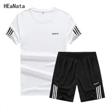 Спортивный костюм, мужские шорты, летняя брендовая мужская футболка с буквенным принтом, спортивный костюм, набор, модный мужской костюм, известный бренд, Мужская футболка