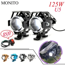 Para KAWASAKI Z900 Z650 Z800 NINJA 250 300R 300 Z250 Z300 250R Luz Motocicleta LEVOU Farol Dirigindo Luz de Nevoeiro Auxiliar lâmpada U5