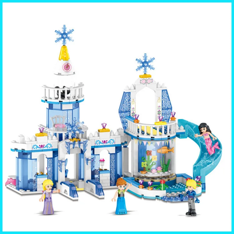 

Disney Dream Princess Castle Elsa Ice Castle Princess Anna Set Model Building Blocks Gifts Toys Compatible with Legoe Friends