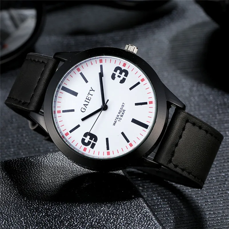 Relogio Masculino 2018 New Fashion Mens Watches Simple Letters Casual Leather Waterproof Quartz Wrist watches Man Clock 3M25 (8)