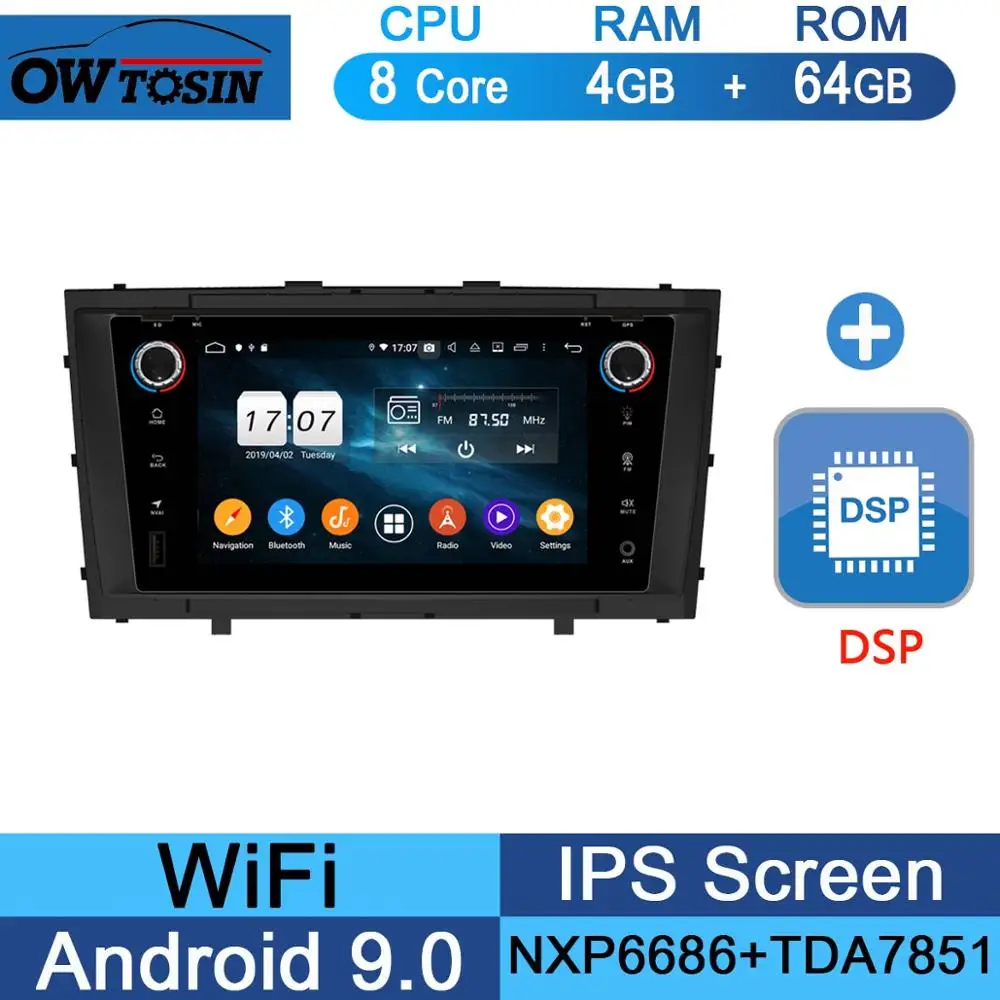 " ips 8 Core, 4 Гб+ 64G Android 9,0 автомобиля DVD навигационный GPS радиоприемник для Toyota Avensis 2009 2010 2011 2012 2013 DSP CarPlay попугай BT - Цвет: 64G DSP