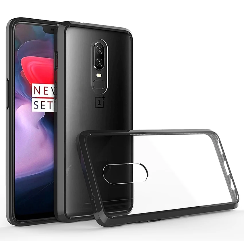 

Soft Silicon TPU/PC Case For OnePlus 6 Protective Fundas Coque Shockproof Crystal Clear Shell Hard Back Cover For One Plus 6 1+6