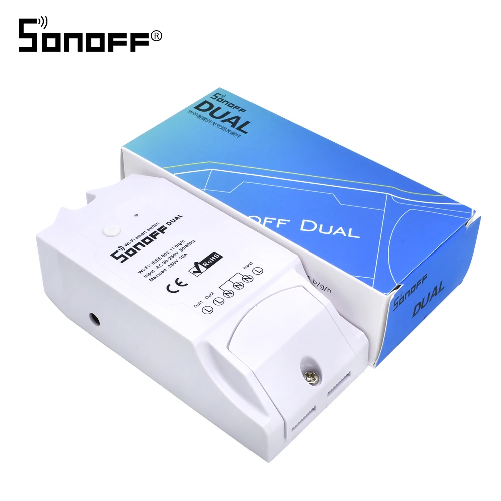 Itead SONOFF двойной беспроводной Wi Fi переключатель релейный модуль для автоматизации