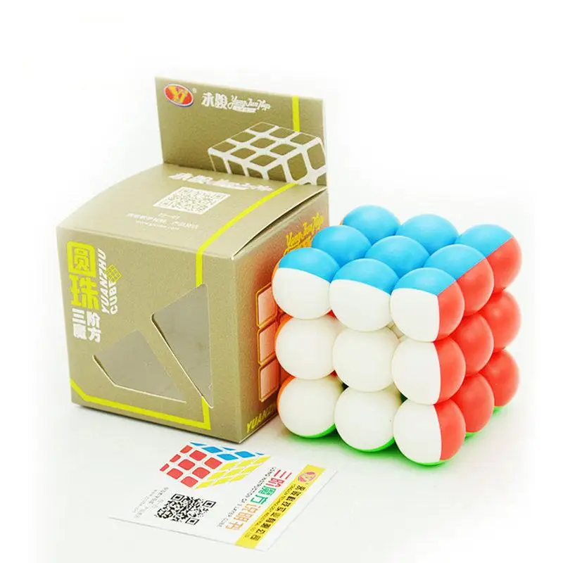 YongJun круглый шар 3x3x3 волшебный куб 3 слоя Stickerless гладкая Cubo Magico профессиональная головоломка с быстрым кубом игрушки YJ для детей - Цвет: Белый
