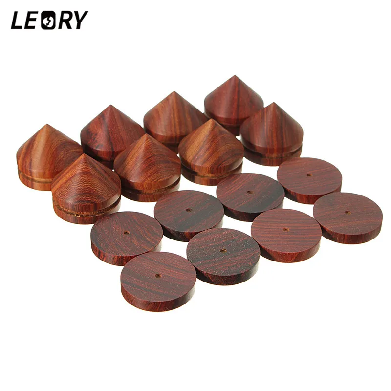 

LEORY 8 sets HIFI Isolation Amplifier Speaker Subwoofer Spikes Pad Base Feet Pads Rosewood Wooden Stand