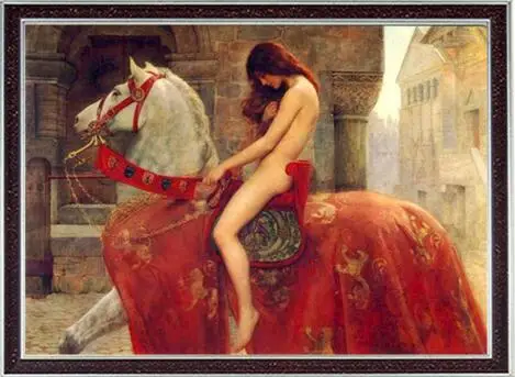 The Woman on Horseback,14ct Counted Cross Stitch kit Embroidery Kits 248stitch,82x58 cm Egyptian Cotton Counted Cross Stitch Kits 400 Lady Godiva