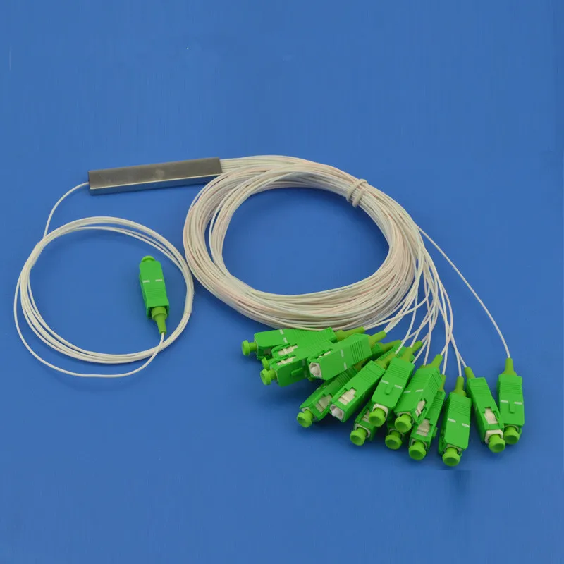 

1*16 FTTH Fiber Optic PLC Splitter, mini Steel Tube type, with SC/APC connectors, 0.9mm, 1M or 1.5M Length