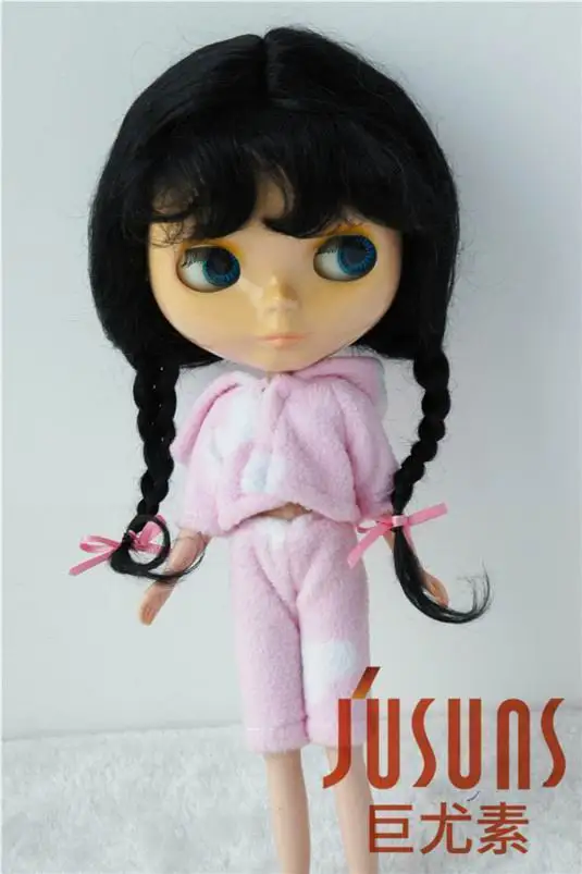 JD2031 Длинные Ангольские мохер милые Анна косы BJD кукольные парики Размер 10-11 дюймов кукольные аксессуары - Цвет: Black M1