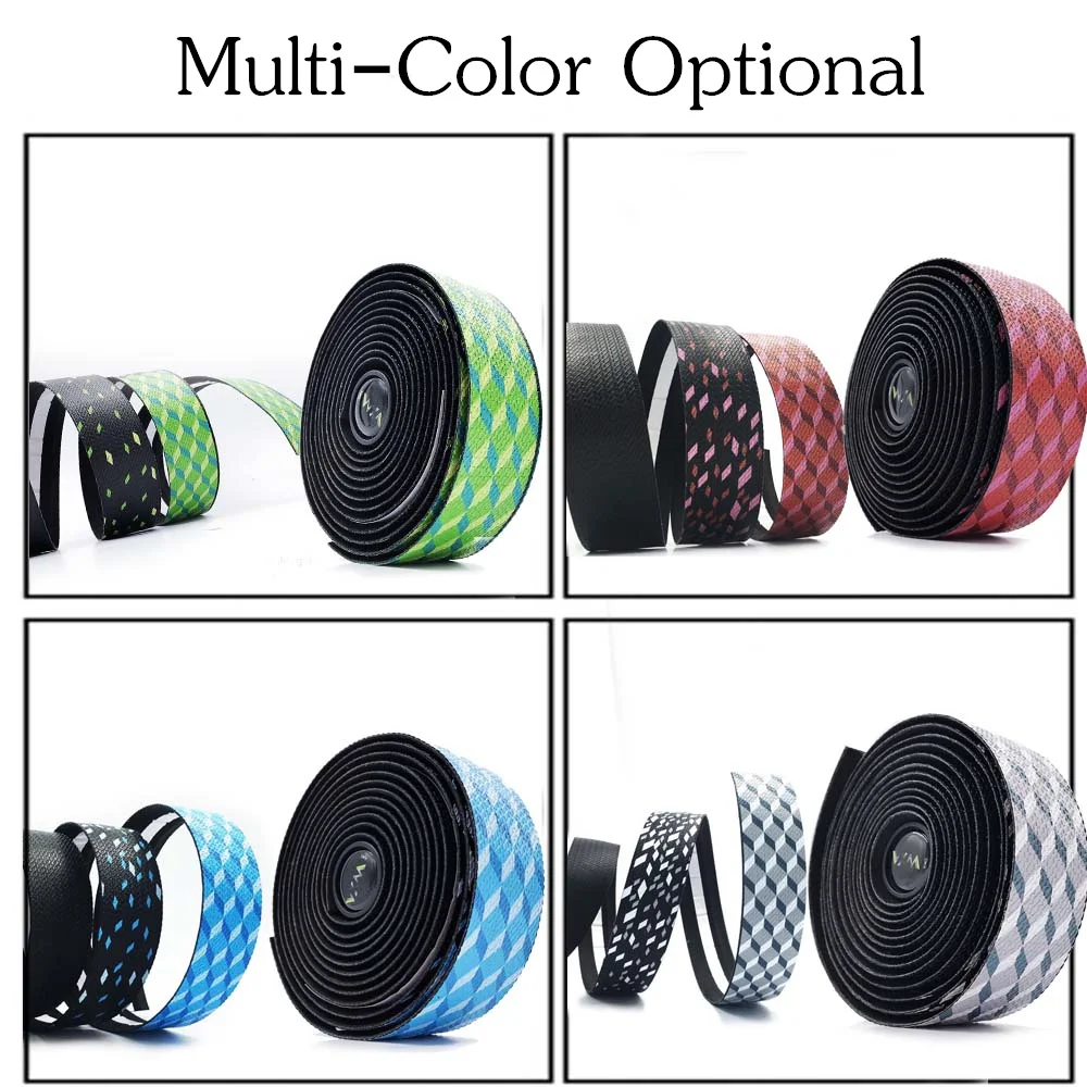 VXMSoft Road Bike Bicycle Handlebar Cork EVA PU Bar Tape Professional Cycling Damping Anti-Vibration Wrap With 2 Bar Plug