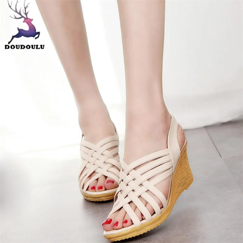 checkered platform sandals