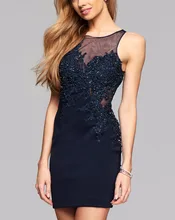Marineblau Sexy Cocktailkleid 2017 Party Plus Größe Frauen Spitze Sicke Homecoming Kleider Kurz Für Graduation Robe De Cocktail