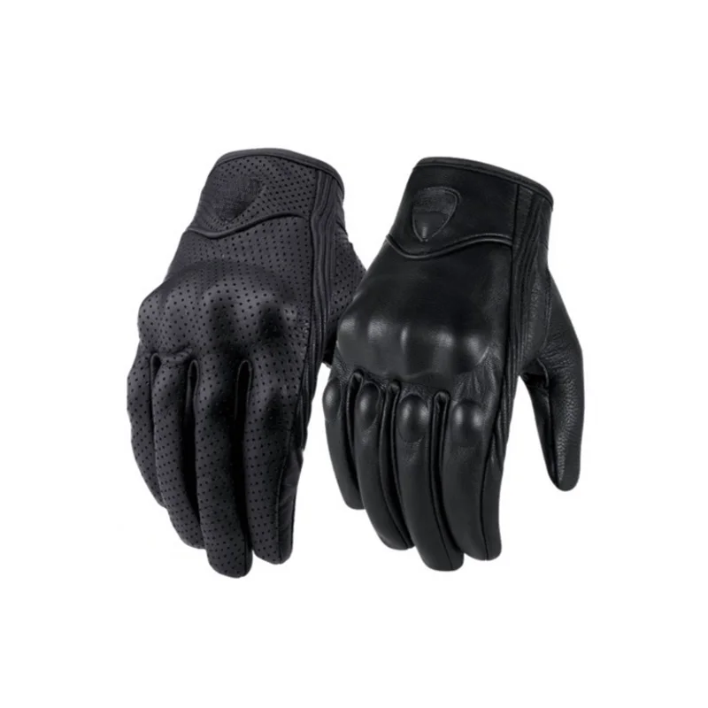 Ретро-перчатки из перфорированной натуральной кожи, мотоциклетные перчатки, водонепроницаемые перчатки, мотоциклетные защитные шестерни, перчатки для мотокросса