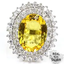 6.9g Real 925 Solid Sterling Silver Fancy Golden Citrine Mother's Gift Rings US 9.0# 26x22mm 6.9g Real 925 Solid Sterling Silver Fancy Golden Citrine Mother's Gift Rings US 9.0# 26x22mm