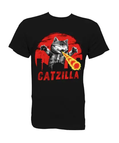 Camiseta футболка catzilla gotzilla Gato XS-S-M-L-XL | Мужская одежда