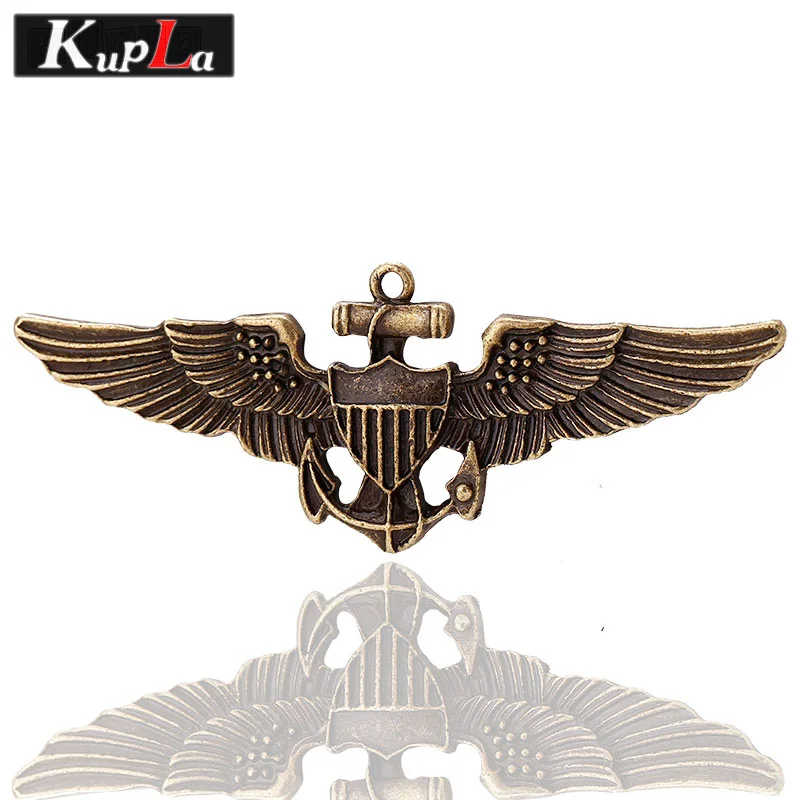 

Antique Bronze Metal Big Anchor Wings Charms Diy Jewelry Accessories Anchor Pendant Charms for Jewelry 10 Pieces/lot 24*64 mm