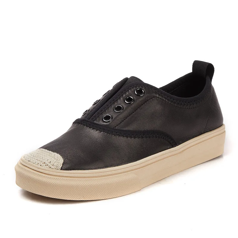 JINBEILEE 2019 Spring New Leather Sports Casual Skateboard Shoes Female First Layer Cowhide Breathable Single Shoes JINBEILEE 2019 Spring New Leather Sports Casual Skateboard Shoes Female First Layer Cowhide Breathable Single Shoes