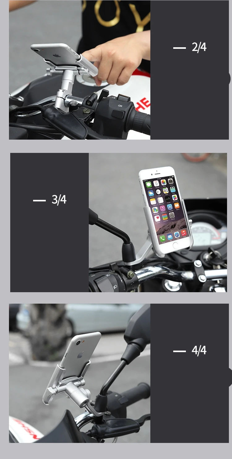 Aluminum Adjustable Motorcycle Handlebar Phone Holder »