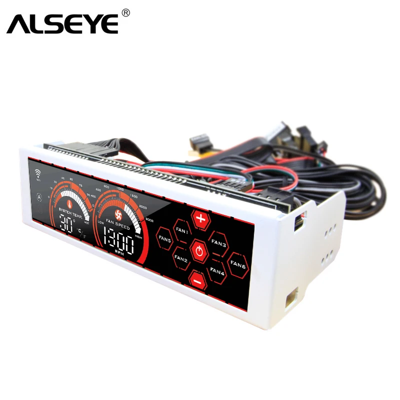 

ALSEYE a-100H(WR) Fan speed controller touch screen WIFI function 6 channels for PC cooling fans