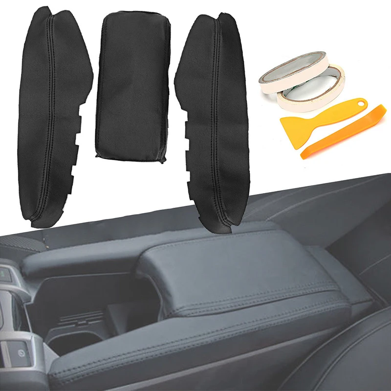 

Real Leather Center Armrest Box Case Cover Trim FOR Honda Civic 16 ~ 2018 Decors